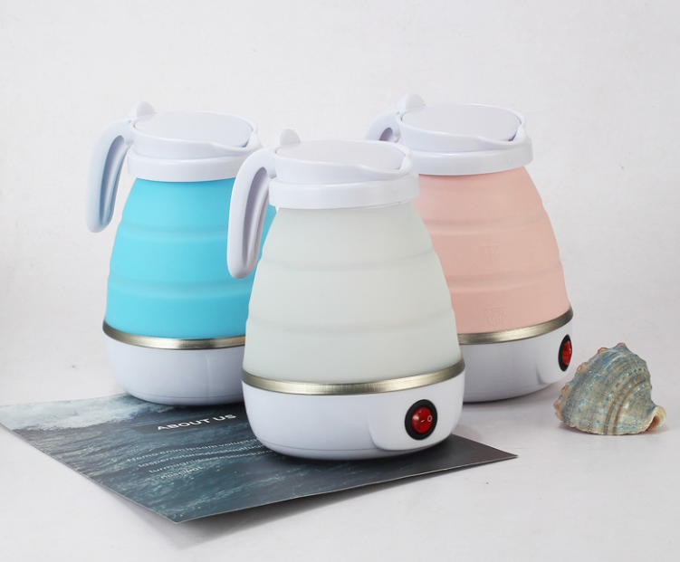 0.6L Mini Folding Kettle Portable Water Heater 600W Silicone Compression Electric Kettle Home Kettle Easy To Travel With