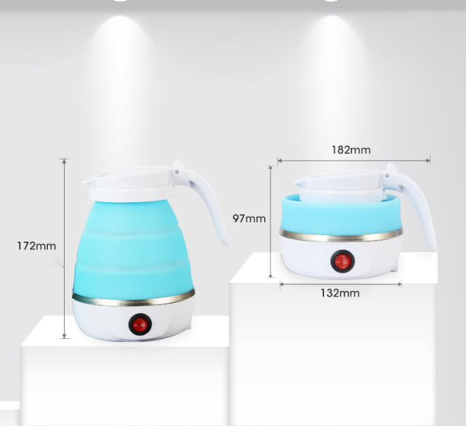 0.6L Mini Folding Kettle Portable Water Heater 600W Silicone Compression Electric Kettle Home Kettle Easy To Travel With