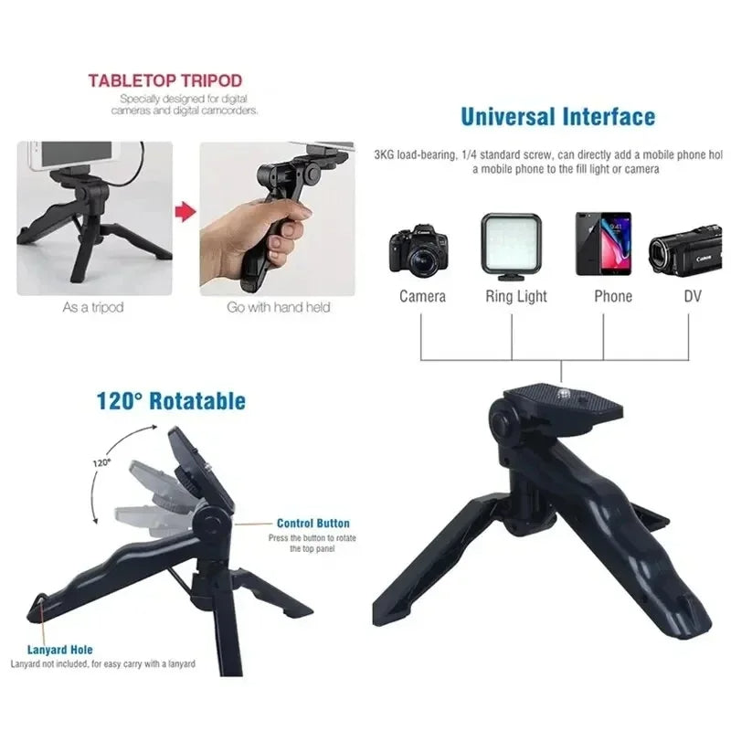 Vlogging Kit With Tripod Phone Holder Mini Microphone LED