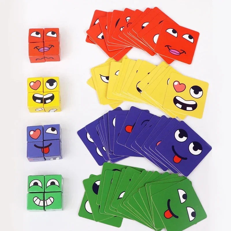 Kids Face Change Expression Puzzle Building Blocks