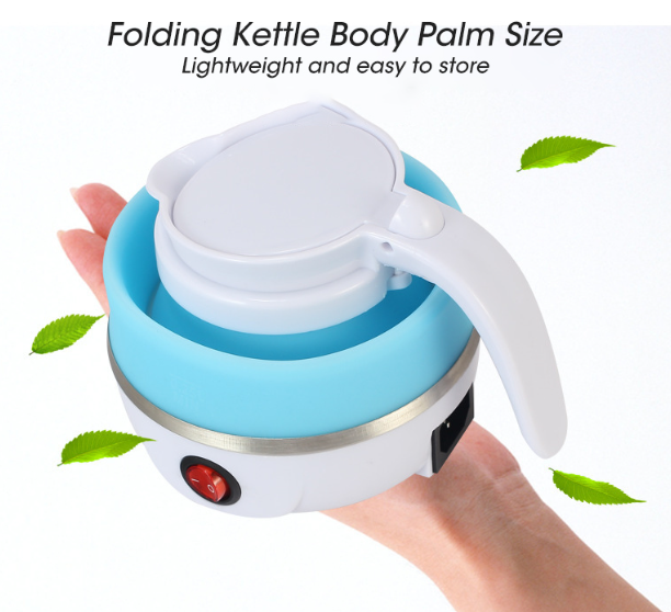 0.6L Mini Folding Kettle Portable Water Heater 600W Silicone Compression Electric Kettle Home Kettle Easy To Travel With